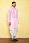 Arihant Rai Sinha_Pink Kurta Georgette Embroidered Mirror And Dhoti Pant Set _at_Aza_Fashions