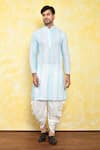 Buy_Arihant Rai Sinha_Blue Kurta Georgette Embroidered Mirror And Dhoti Pant Set _at_Aza_Fashions