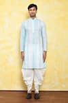 Shop_Arihant Rai Sinha_Blue Kurta Georgette Embroidered Mirror And Dhoti Pant Set _Online_at_Aza_Fashions