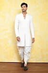 Buy_Arihant Rai Sinha_Off White Kurta Georgette Abstract Pattern And Dhoti Pant Set _at_Aza_Fashions