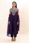 Buy Oshi By Shikha Purple Chanderi, Organza, Bamboo, Cotton, Silk Chidd Yoke Anarkali Set Online at Aza Fashions Buy_Oshi By Shikha_Purple Chanderi, Organza, Bamboo, Cotton, Silk Chidd Yoke Anarkali Set _Online_at_Aza_Fashions