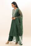 Buy Oshi By Shikha Green Chanderi, Organza, Bamboo, Cotton Pearl Yoke Anarkali Pant Set Online at Aza Fashions Buy_Oshi By Shikha_Green Chanderi, Organza, Bamboo, Cotton Pearl Yoke Anarkali Pant Set _Online_at_Aza_Fashions