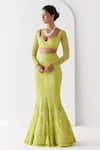Shop_Mishru_Green Soft Tulle Taisya Metroid Florin Embellished Bridal Lehenga Set For Women_at_Aza_Fashions