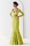 Buy_Mishru_Green Soft Tulle Taisya Metroid Florin Embellished Bridal Lehenga Set For Women_Online_at_Aza_Fashions