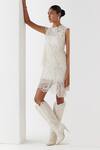 Buy_Mishru_Ivory Moana Moonstone Azure Embellished Layered Short With Slip  _at_Aza_Fashions