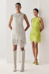 Shop_Mishru_Ivory Dress Tulle Moana Moonstone Azure Embellished Layered Short With Slip _at_Aza_Fashions