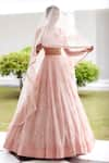 Mishru_Pink Lehenga And Dupatta Organza Neri Ionic Blossom Embellished Bridal Set _Online_at_Aza_Fashions