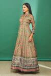 Buy_Naintara Bajaj_Green Patola Print Anarkali With Sheer Dupatta _Online_at_Aza_Fashions