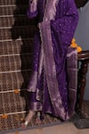 Shop_Safaa_Purple Vegan Silk Woven Zinnia Butti Round Neck Armaan Anarkali Pant Set_Online_at_Aza_Fashions