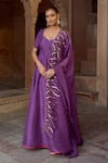 Buy Sonal Pasrija Purple Silk, Organza Beads Boat Neck Embellished Kalidaar Kurta With Dupatta at Aza Fashions Buy_Sonal Pasrija_Purple Silk, Organza Beads Boat Neck Embellished Kalidaar Kurta With Dupatta _at_Aza_Fashions