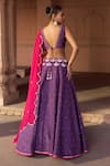 Shop Sonal Pasrija Purple Silk, Organza Beads, Sequins, Embroidery V-neck And Lehenga Set at Aza Fashions Shop_Sonal Pasrija_Purple Silk, Organza Beads, Sequins, Embroidery V-neck And Lehenga Set _at_Aza_Fashions