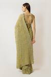 Shop_Rabani & Rakha_Green Georgette Sequins, Cut Work Zaynab Hand Embroidered Saree With Blouse _at_Aza_Fashions