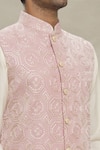 Arihant Rai Sinha_Cream Staple Blend Embroidered Bundi Floral Mandala Kurta Set _at_Aza_Fashions