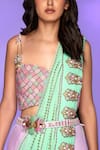 Papa Don't Preach_Purple Georgette Embellished Keeping My Tabs Pre-stitched Saree With Bralette _Online_at_Aza_Fashions