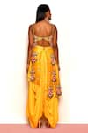 Shop_Papa Don't Preach_Yellow Raw Silk Embroidery Glass Beads Buggered Embellished Dhoti Jumpsuit _at_Aza_Fashions