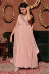 Buy_LITTLEENS_Pink German Satin Embellished Pearls Bellarosa Rafflesia Fleur Applique Gown _at_Aza_Fashions