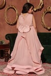 Shop_LITTLEENS_Pink German Satin Embellished Pearls Bellarosa Rafflesia Fleur Applique Gown _at_Aza_Fashions