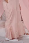 Shop_LITTLEENS_Pink Vortex Embellished Pearls Mia Ruffle Jumpsuit With Sequin Cape  _Online_at_Aza_Fashions