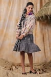 NYARO_Multi Color Cotton Yard Dyed Woven Floral Embroidered Jacket With Belt _Online_at_Aza_Fashions