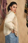 Buy_NYARO_White Cotton Lurex Yard Dyed Woven Stripe Geometric Embroidered Jacket  _Online_at_Aza_Fashions