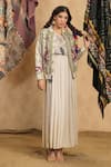 NYARO_Cream Cotton Gauze Yard Dye Woven Stripe Floral Embroidered Jacket  _Online_at_Aza_Fashions