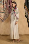 Buy_NYARO_Cream Cotton Gauze Yard Dye Woven Stripe Floral Embroidered Jacket  _Online_at_Aza_Fashions