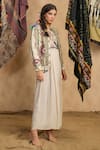 Shop_NYARO_Cream Cotton Gauze Yard Dye Woven Stripe Floral Embroidered Jacket  _Online_at_Aza_Fashions