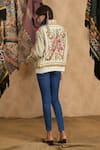 Shop_NYARO_Multi Color Cotton Yard Dyed Woven Stripe High Neck Jacket  _at_Aza_Fashions