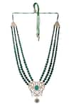 Shop_Cosa Nostraa_Green Embellished Shine Triple Layered Mala _at_Aza_Fashions