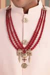 Cosa Nostraa_Red Embellished Vigour Of Warrior Mala _Online_at_Aza_Fashions