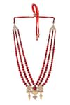 Buy_Cosa Nostraa_Red Embellished Vigour Of Warrior Mala _Online_at_Aza_Fashions