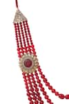 Shop_Cosa Nostraa_Red Embellished Flower Layered Mala _Online_at_Aza_Fashions