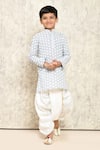 Buy_Petite Pomme_Gray Cotton Embroidery Chikankari Work Kurta And Dhoti Pant Set _at_Aza_Fashions