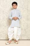 Petite Pomme_Gray Cotton Embroidery Chikankari Work Kurta And Dhoti Pant Set _Online_at_Aza_Fashions