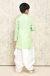 Shop_Petite Pomme_Green Cotton Piping Patterned Kurta And Dhoti Pant Set _at_Aza_Fashions