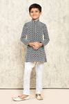 Buy_Samyukta Singhania_Black Cotton Embroidery Vintage Thread Kurta Set _at_Aza_Fashions