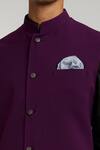 Buy_Bubber Couture_Wine Crepe, Wool, Cotton Woven Bundi Jacket _Online_at_Aza_Fashions