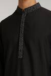 Buy_Bubber Couture_Black Cotton Silk Woven Lion Alexio Collar Printed Kurta And Pant Set _Online_at_Aza_Fashions