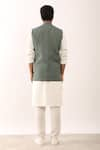 Shop_Son of A Noble Snob_White 100% Linen Plain Alok Panelled Kurta Set  _at_Aza_Fashions