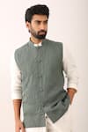 Buy_Son of A Noble Snob_White 100% Linen Plain Alok Panelled Kurta Set  