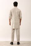 Shop_Son of A Noble Snob_Ivory 100% Linen Printed Geometric Kabir Cosmos Shirt And Pant Set _at_Aza_Fashions