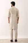 Shop_Son Of A Noble Snob_Ivory 100% Linen Print Digital Maze Aadi Tetris Kurta Set _at_Aza_Fashions