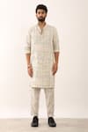 Buy Son Of A Noble Snob Ivory 100% Linen Print Tartan Pranav Checks Kurta Set Online at Aza Fashions Buy_Son Of A Noble Snob_Ivory 100% Linen Print Tartan Pranav Checks Kurta Set _Online_at_Aza_Fashions