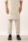 Son Of A Noble Snob Ivory 100% Linen Print Tartan Pranav Checks Kurta Set at Aza Fashions Son Of A Noble Snob_Ivory 100% Linen Print Tartan Pranav Checks Kurta Set _at_Aza_Fashions