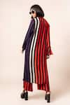 Shop_Nupur Kanoi_Multi Color Crepe Printed Stripe Spread Long Shirt And Pyjama Set  _at_Aza_Fashions