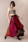 Shop_Nupur Kanoi_Multi Color Crepe Digital Printed Stripe Bustier And Lehenga Skirt Set _Online_at_Aza_Fashions