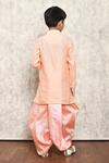 Shop_Samyukta Singhania_Peach Cotton Geometric Kurta And Dhoti Pant Set _at_Aza_Fashions