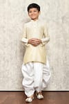 Petite Pomme_Cream Cotton, Silk Kurta And Dhoti Pant Set _Online_at_Aza_Fashions