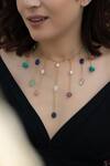 Buy_Do Taara_Multi Color Natural Stone Embellished Necklace _at_Aza_Fashions
