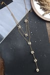 Shop_Do Taara_Gold Plated Shell Pearl Embellished Chain Pendant Necklace _at_Aza_Fashions